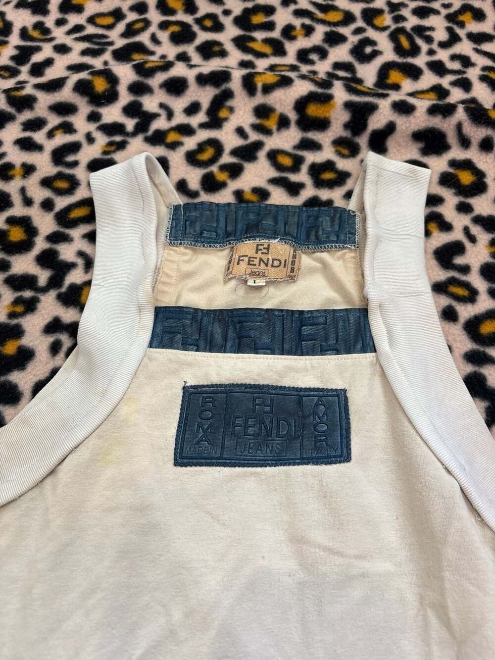 Vintage Fendi Jeans Roma Amor Tank Top Size L